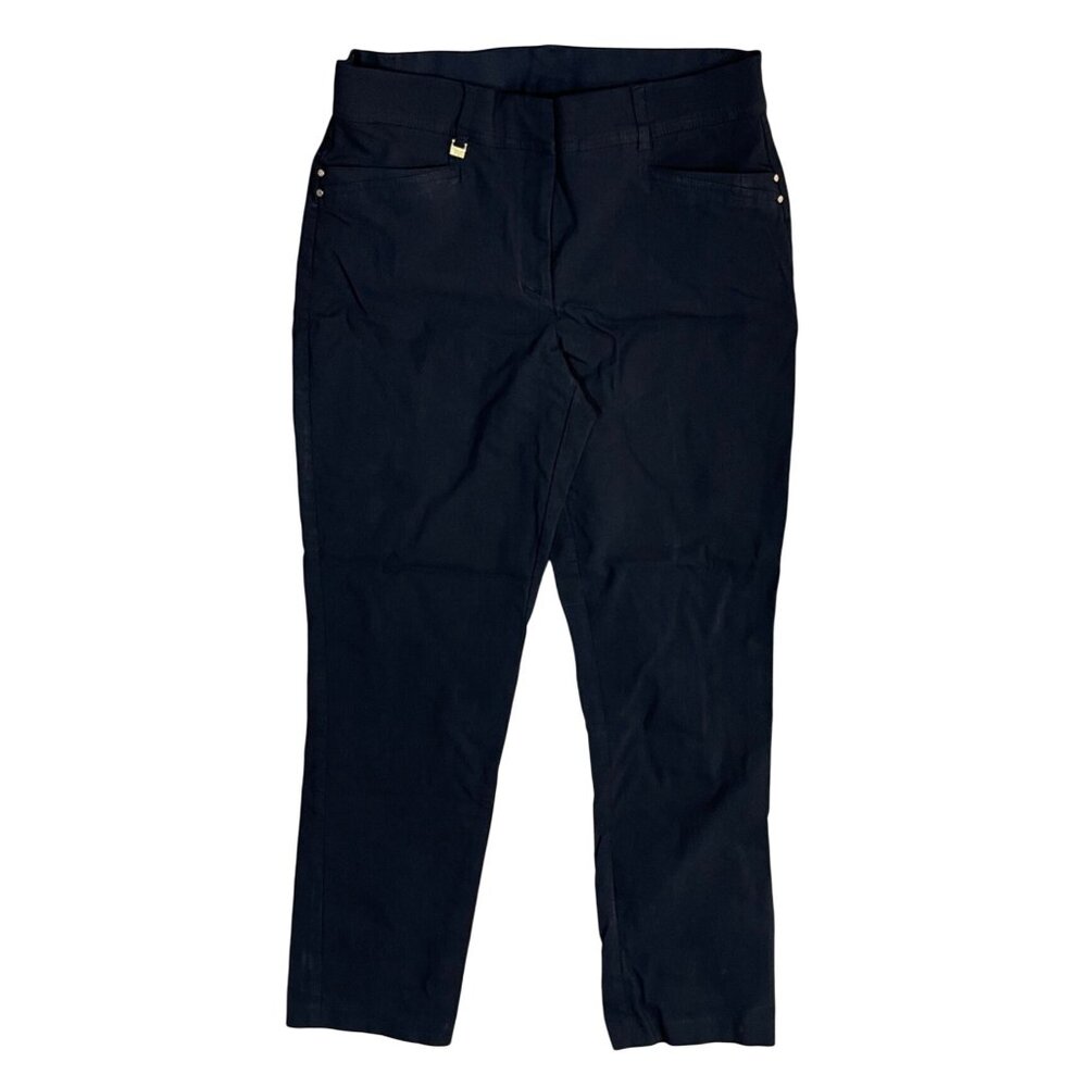 JM Collection Pants Trousers Black Career Size 10 Straight Stretch